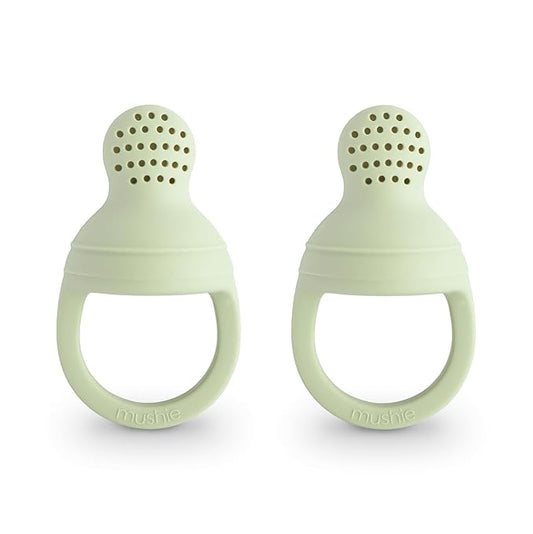 mushie Silicone Baby Fresh Fruit & Food Feeder Pacifier | 6 Months+ (Sage)