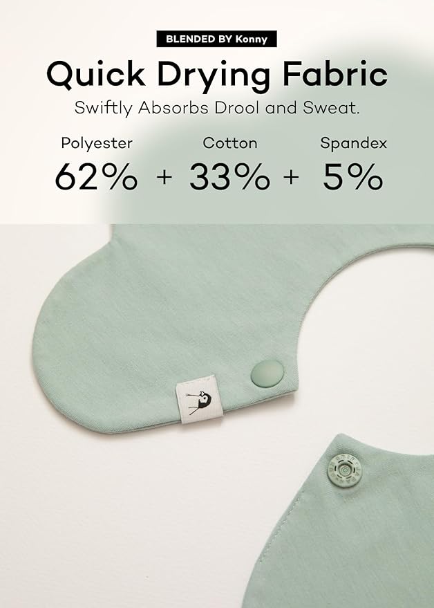 Konny Baby Bibs Set, 360 ° Rotate, Soft and Absorbent Bandana Drooling for Boys Girls baby Essentials