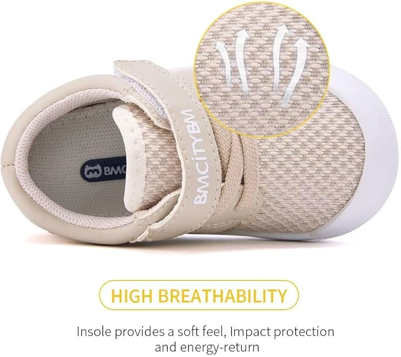 BMCiTYBM Baby Sneakers Girls Boys Lightweight Breathable Mesh First Walkers Shoes 6-24 Months