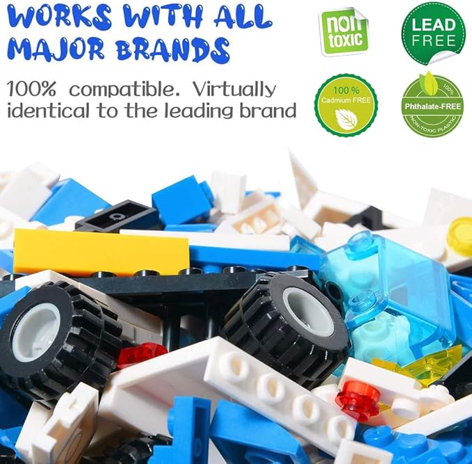 Liberty Imports 736-Piece City Police Station Building Blocks Set, with 3 Police Cars, Cop Patrol Car, Prison Car, Construction Toy Building Bricks Kit, Gift for Boys & Girls 6-12