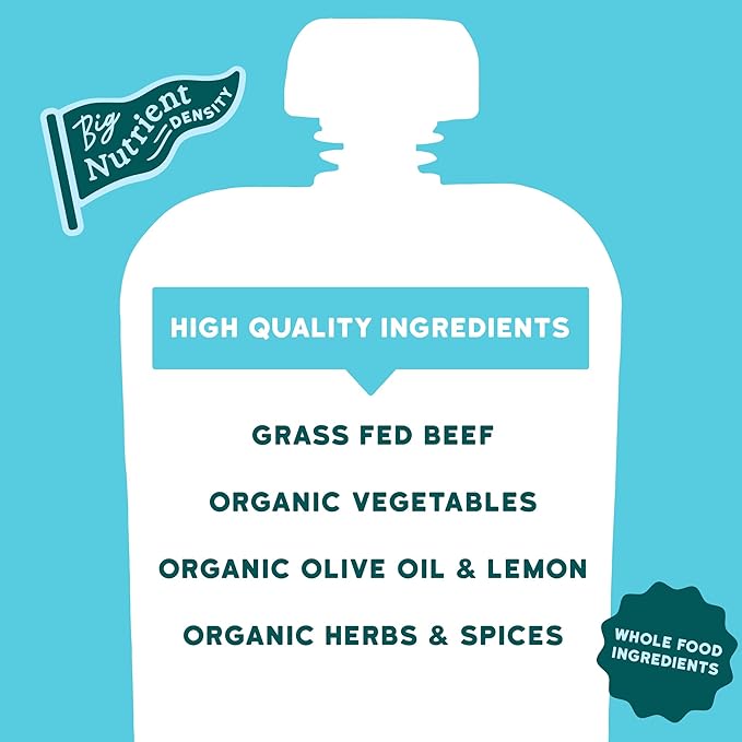 Serenity Kids 7+ Months World Explorers Beef Kebab Baby Food Pouches - 3.5 oz, Pack of 6-5g Protein Baby Food with Meat - Snack with Grass-Fed Beef & Veggies - Convenient On-The-Go Toddler Snacks