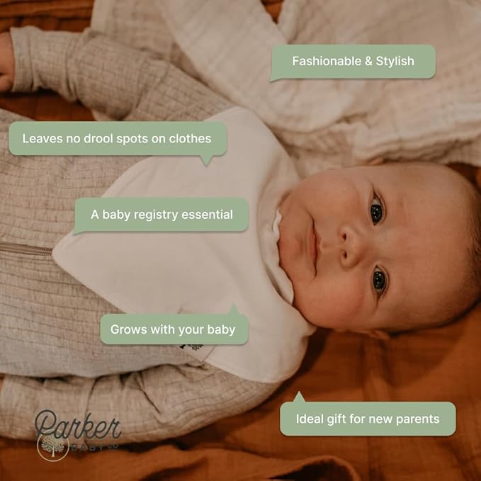 Parker Baby Bandana Drool Bibs 8 Pack Baby Bibs for Boys, Girls, Unisex - Soft & Stylish Teething Bibs for Babies