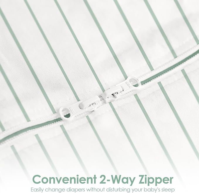 Baby Swaddle 0-2 Months, Cotton Arm-In Zipper Sleep Sack, Wearable Blankets Wrap for Newborn Infant Boys (Dinosaur, Stripe, Pack of 2)