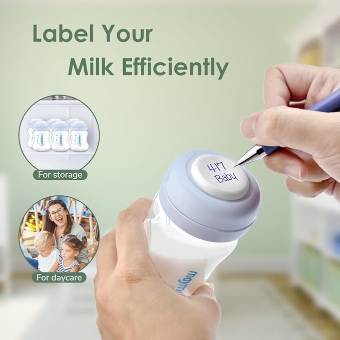 Maymom Wide-Mouth Milk Storage Collection Bottle with SureSeal Sealing Disk; Compatible with Spectra/Motif Luna/Ameda MYA/Bellababy Pumps. Can Replace Spectra S1 S2 Bottles, 6 pc (4.7Oz/140mL, 6pc)