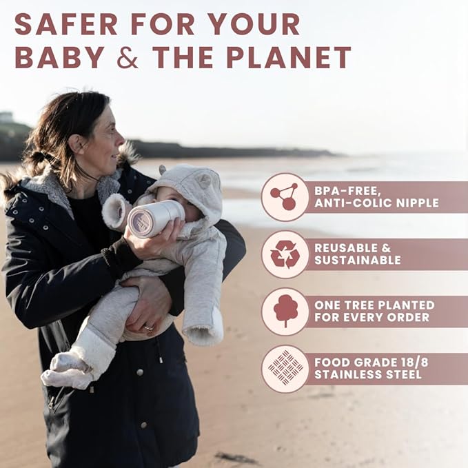 MILK & WATER All in One Baby Bottle & Baby Formula Dispenser On The Go, 5oz - Keeps Water Warm & Formula Fresh - Baby Formula Mixing Bottle with Anti Colic Nipple - Leak-Proof - 3+ Months (Pink)