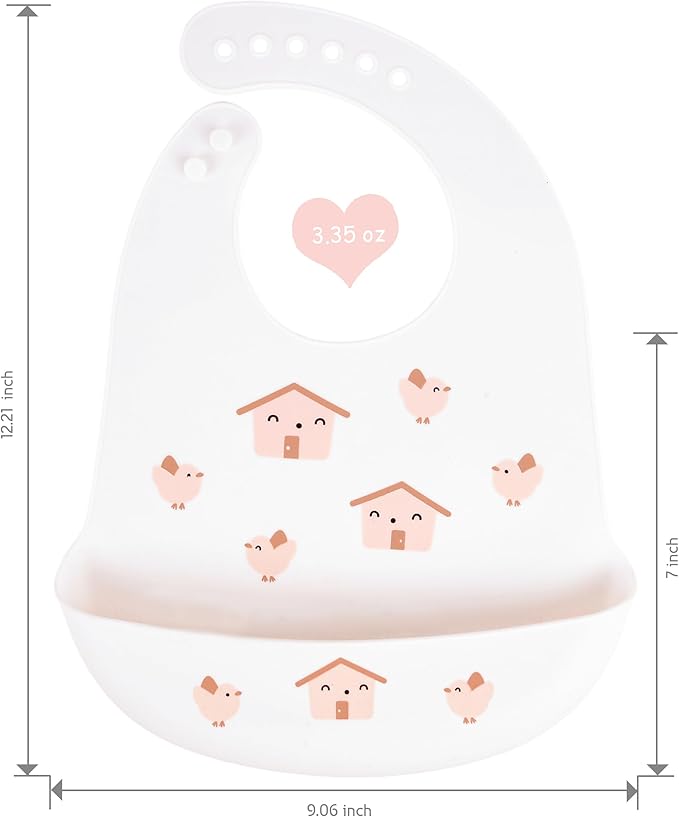 2 Pack Silicone Baby Bibs Adjustable Fit Waterproof Bib With Leak Proof Food Pouch Catcher for Eating Boys Girls