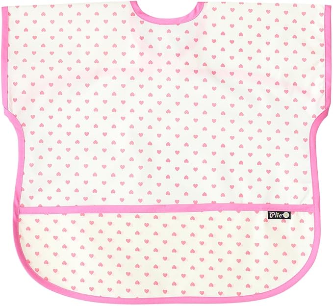 Short Sleeve Waterproof Bib for Toddlers – Feeding Apron for Mealtime, Daycare, Self-Feeding & Messy Play, Baby Bib