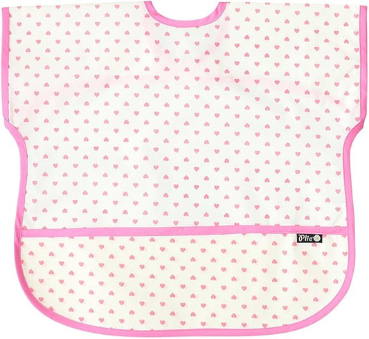 Short Sleeve Waterproof Bib for Toddlers – Feeding Apron for Mealtime, Daycare, Self-Feeding & Messy Play, Baby Bib