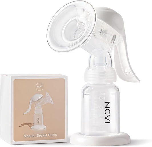 NCVI Manual Breast Pump for Breastfeeding Small Nipple, 20mm Silicone Soft Flange Single Hand Held Pump Breast Milk 4oz, BPA-Free with Two Kinds of Suction Adjusted Suitable for 17/18/19/20mm Nipples