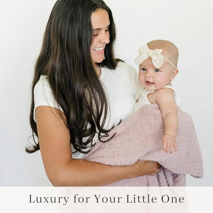 SARANONI Bamboni Luxury Baby Blanket | Cozy & Soft Plush Receiving Blankets | Perfect for Girls & Infant Baby Boy Blankets | Pink - 30” x 40"