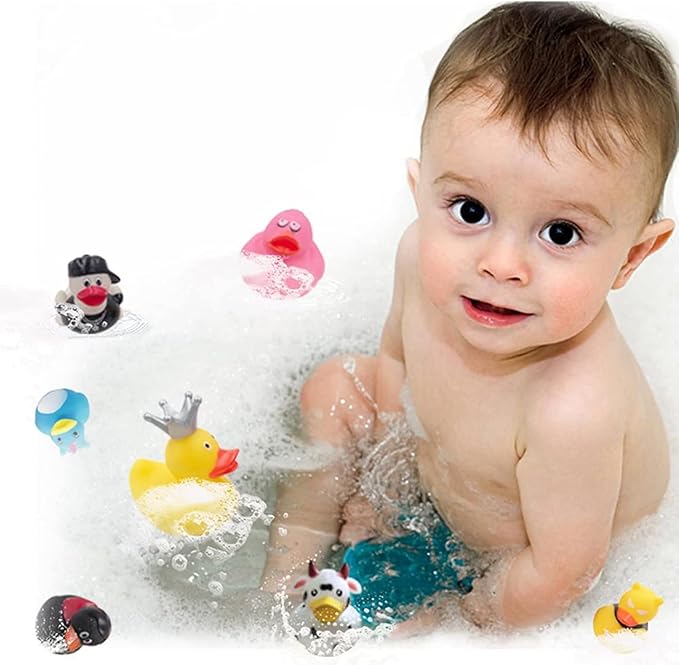 XY-WQ Rubber Duck 30 Pack for Jeeps Bath Toy Assortment - 2.3 Inch Bulk Floater Duck for Kids - Baby Showers Accessories - Party Favors, Birthdays, Bath Time, and More (30 Varieties)