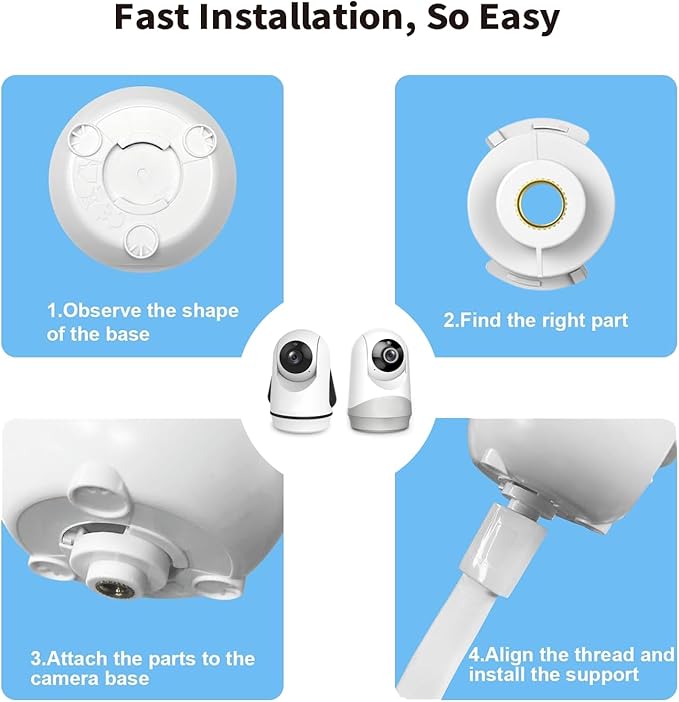 Flexible Baby Monitor Mount for HelloBaby HB6550/HB65/HB66/HB6558/HB248, ANMEATE SM935E/SM650, Compatibile with Bonoch ChildsFarm Eufy Baby Monitor, 20'' Arm Bracket Holder to Crib Cot Shelves, White