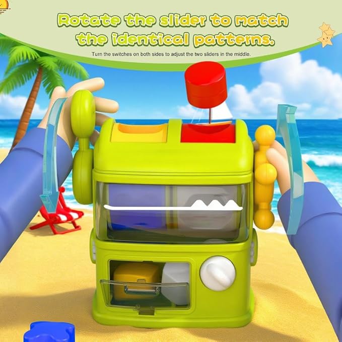 Baby Blocks Color Shape Sorter Montessori Toys for Toddlers 1-3, Sensory Toys, Preschool Learning Activities Matching Game, Educational Toy for Fine Motor Skills, Travel Gift for Boys and Girl