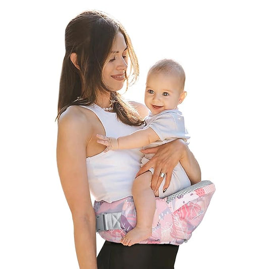 Baby Hip Carrier - Adjustable Waistband & Hip Seat for Newborn-Toddler (Up to 66 Lbs) with Pockets for Parents