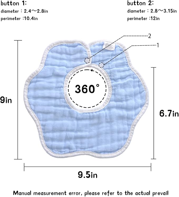 Muslin Baby Bibs for Drooling and Teething Newborn Drool Bibs for Baby Girl Boy