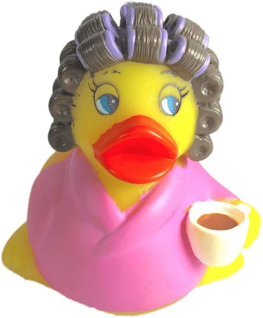 3" Coffee Lover Rubber Duck [Floats Upright] - Baby Safe Bathtub Bathing Toy