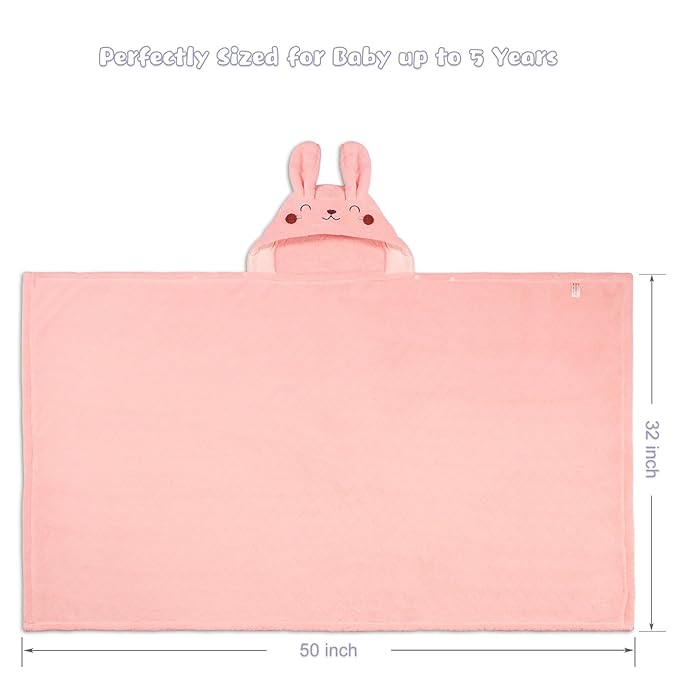 Large Toddler Bath Towels Baby Towels Girl with Hood for Girl 0-5 Years, 2-Pack Soft Absorbent Baby Bath Towels, Thick Kids Bath Towels 50''x32'' Kids Hooded Towels for Toddlers