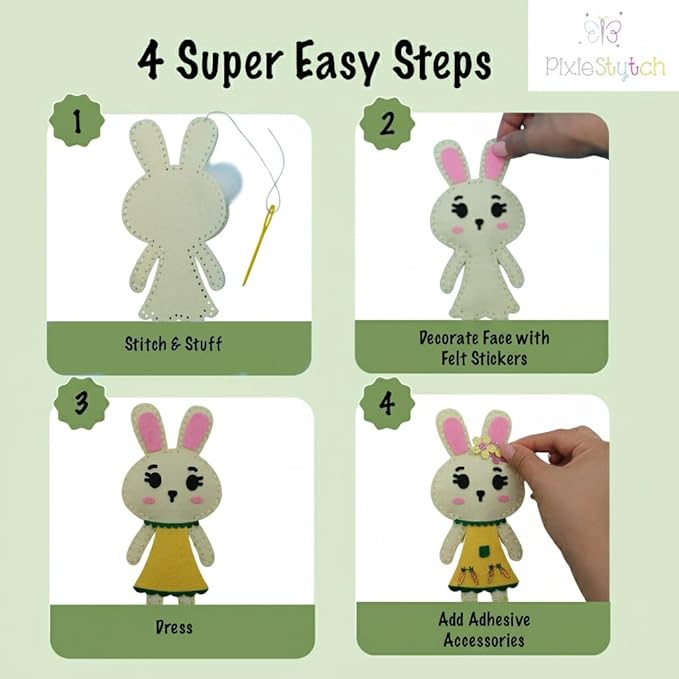 Sewing Kit for Kids - Sew & Create 6 Adorable Stuffed Animal Projects - Fun DIY Craft Set for Ages 6 and up - Educational & Creative Sewing Kit for Girls & Boys - Gift for Young Crafters