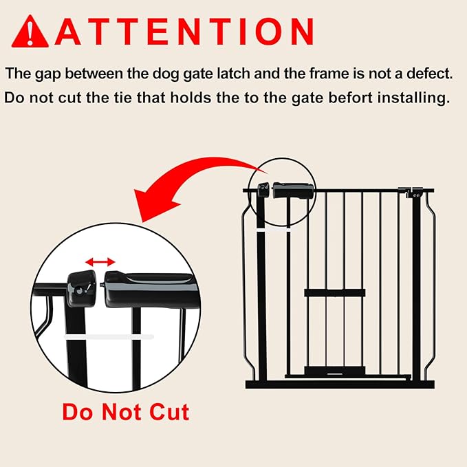 Extra Wide Dog Gates for Doorways 81.1"-90.55" Extra Wide Dog Gate with Door,Baby Gate with Cat Door Pressure Mounted Pet Gate