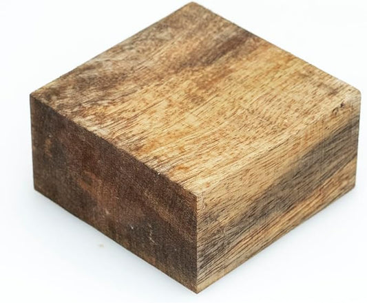 Exotic Wood Zone Mango Wood Unfinished Wood Bowl Blanks Kiln Dried | Hardwood Square Blocks for DIY Woodworking Enthusiasts Wood Pieces for Wood Crafts and Projects (8" x 8" x 3")
