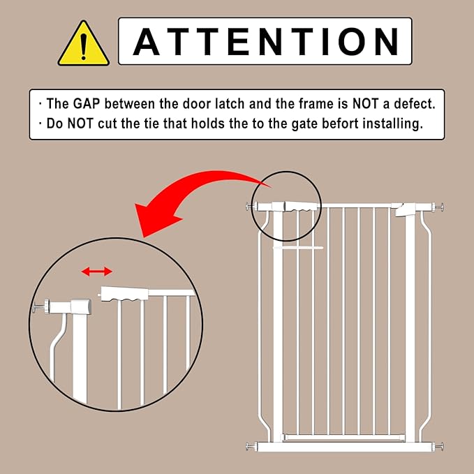 Extra Tall 40.55" Gate, 29.92-33.46" Extra Tall and Wide Dog Gate,Extra Wide Baby Gates Pressure Mounted Walk Through for Doorways,Stairs, Kitchen White