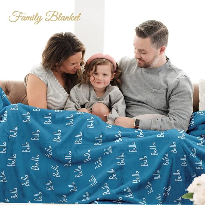 Ship Next Day, Personalized Baby Blanket for Boys Girls - Printed in USA, Custom Name Blanket Super Soft Plush Flannel Baby Shower Christmas Easter Birthday Gift for Newborn Toddler Kids