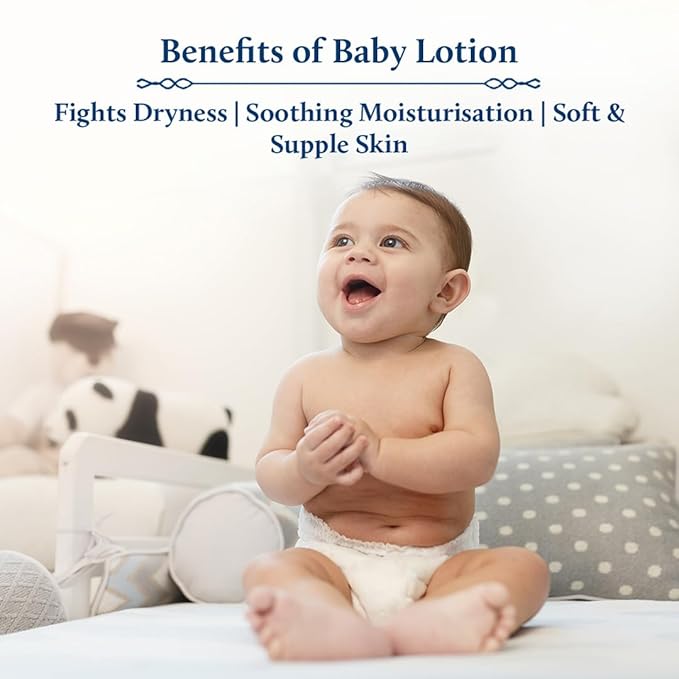 Blue Nectar Ayurveda Gentle Baby Oil for Newborn Skin Care Baby Massage Oil (3.38Fl Oz) Along with Baby Lotion with Nourishing Organic Ghee Body Lotion | Gentle moisturizer for Kids (6.76 Fl Oz)