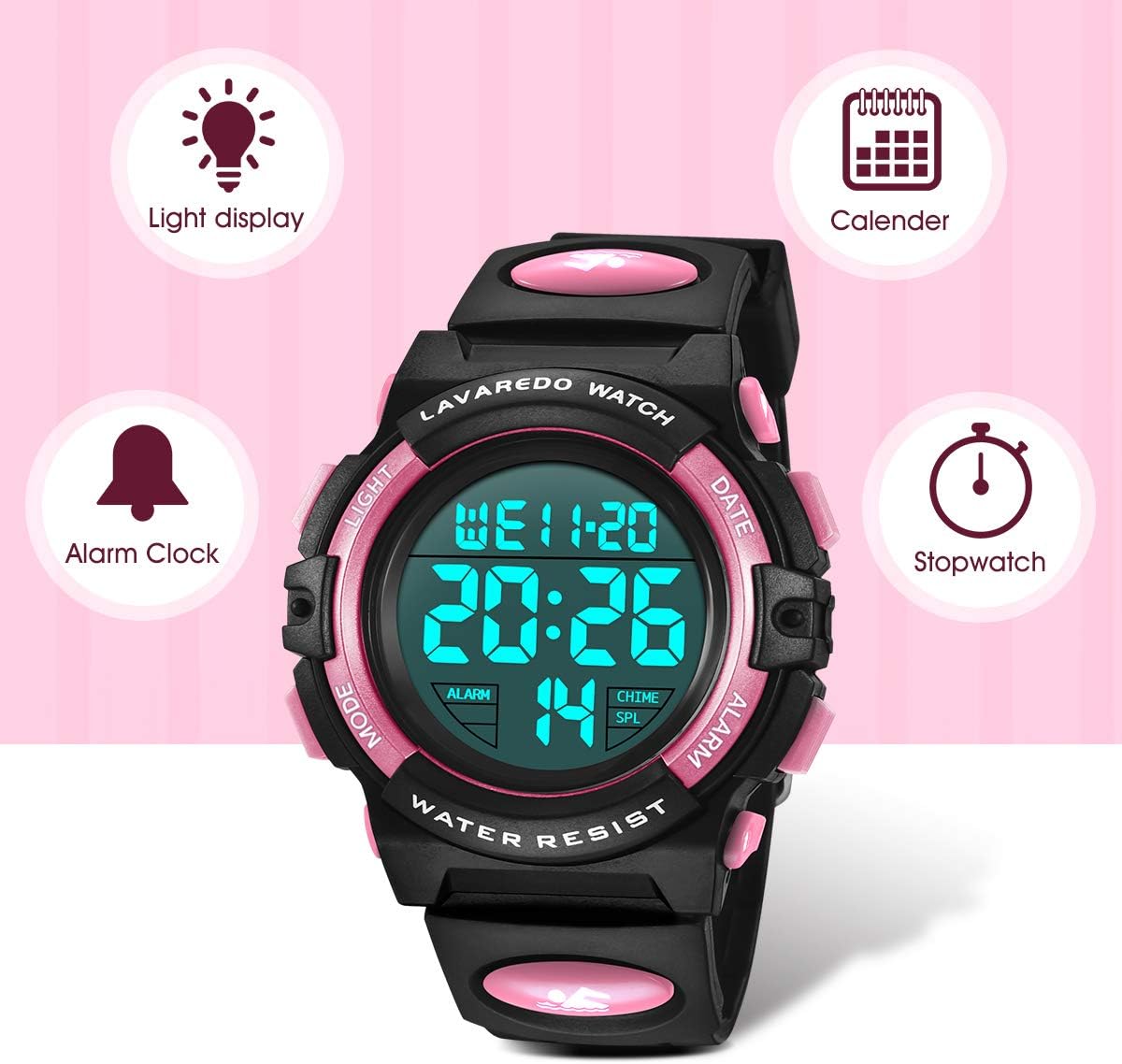 Kids Watch,Boys Watch for 3-15 Year Old Boys,Digital Sport Outdoor Multifunctional Chronograph LED 50 M Waterproof Alarm Calendar Analog Watch for Children with Silicone Band,Kids Gift