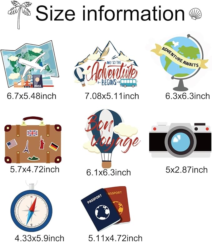 30PCS Travel Themed Hanging Swirl Party Decorations, Adventure Awaits Bon Voyage Signs Party Supplies for Birthday Party Retirement Party Farewell or Wedding Bachelorette Baby Shower Classroom Decor