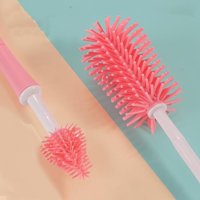 Water Bottle Brush for Owala, Straw Cleaner Brush for Owala/Stanley/Yeti Tumblers, 3 in 1 Cap lid Brush for Owala 16oz/24oz/32oz/40oz Water Bottles (Pink)