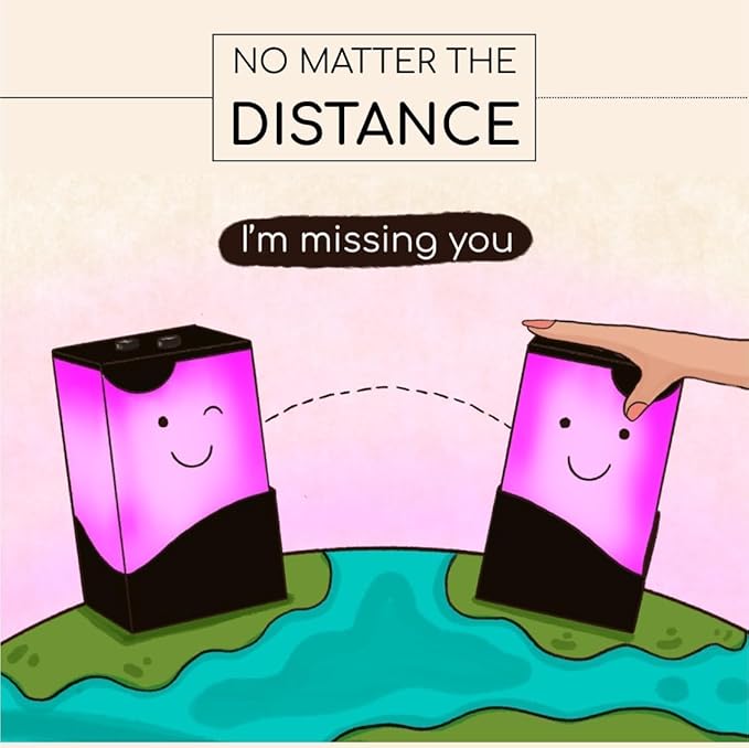 Telepathy Toddlers – Cute Long Distance Lamp for Mother's Day | No Subscription Required, Wi-fi enabled LED Touch Lamp, Distance Lights For Friendship & Long Distance Relationship (Set of 3)