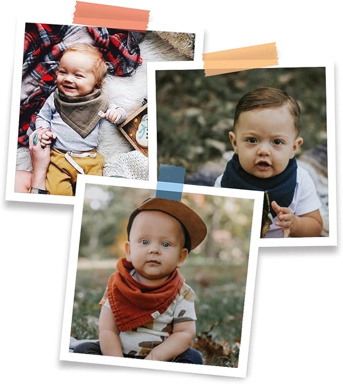 Kishu Baby Indi Organic Baby Bandana Bibs – Fairtrade 4-Way Reversible Drool Bibs for Boys & Girls – Unisex (Set of 5)