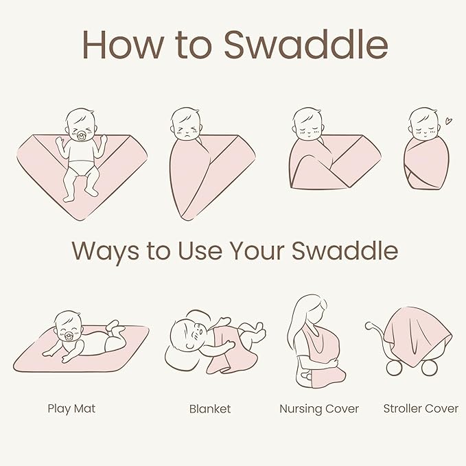 Konssy Flounce Muslin Baby Blankets, Cotton Crib Blanket for Baby Infant Toddler, Super Soft and Lightweight Nursery Blankets 40"x36" (Baby Pink)