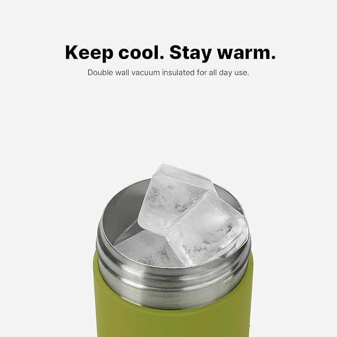 Comotomo Toddler Tumbler 8oz Insulated Sippy Cup with Silicone Straw and Spout, Green