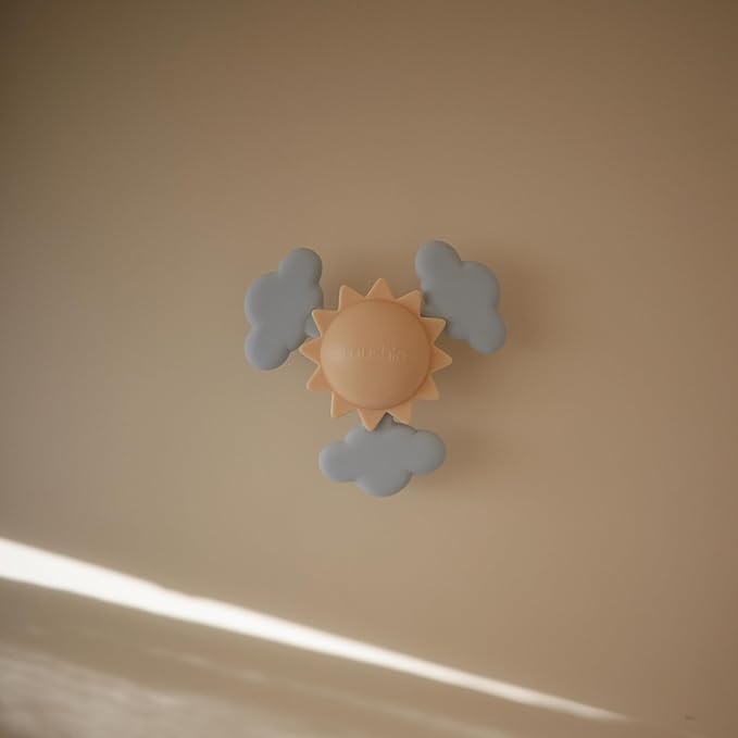 mushie Sunshine Suction Spinner Toy | Toddler Sensory Toys for Bath & Play