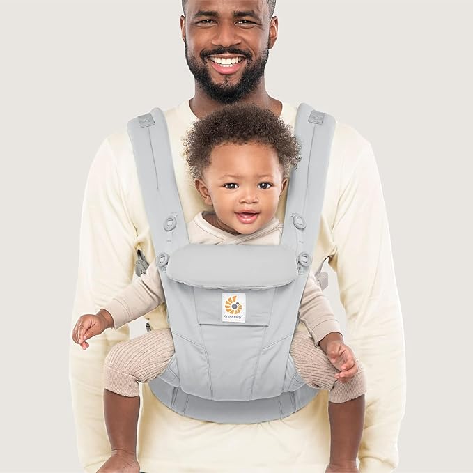 Ergobaby Omni Dream Cotton Baby Carrier Newborn to Toddler - Breathable Baby Carrier for Summer - All-Position Carriers for Newborn to Toddler with Lumbar Support (7-45 lbs) - Cotton, Pearl Grey