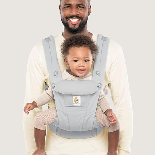 Ergobaby Omni Dream Cotton Baby Carrier Newborn to Toddler - Breathable Baby Carrier for Summer - All-Position Carriers for Newborn to Toddler with Lumbar Support (7-45 lbs) - Cotton, Pearl Grey
