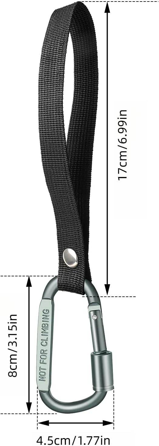 Stroller Hooks for Bags with Locking Stroller Carabiner Clip – Heavy-Duty Hooks for Diaper Bags, Groceries, Backpacks on Strollers, Bikes & Shopping Carts (Grey, 4 Pieces)