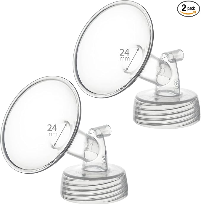 24mm 2 pc Flange Compatible with Spectra S2 S1 9 Plus Ameda MYA Motif Luna Breastpumps Replacement to Pump Parts and Flange. Compatible with Spectra Parts/Accessories