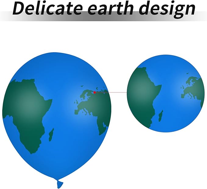 30 Pcs Earth Balloons World Map Balloons 12 Inches Globe Balloon for Birthday Space Theme Party Earth Day Decorations Gift Teaching Supplies