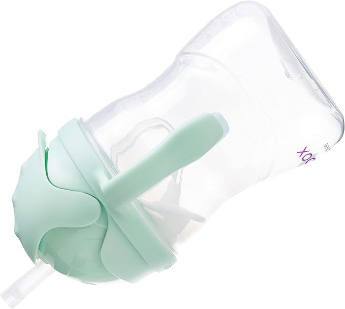 b.box Sippy Cup with Weighted Straw. Drink from any Angle, Leak Proof, Spill Proof, Easy Grip. BPA Free, Dishwasher Safe. For Babies 6m+ to Toddlers (Pistachio, 8oz)