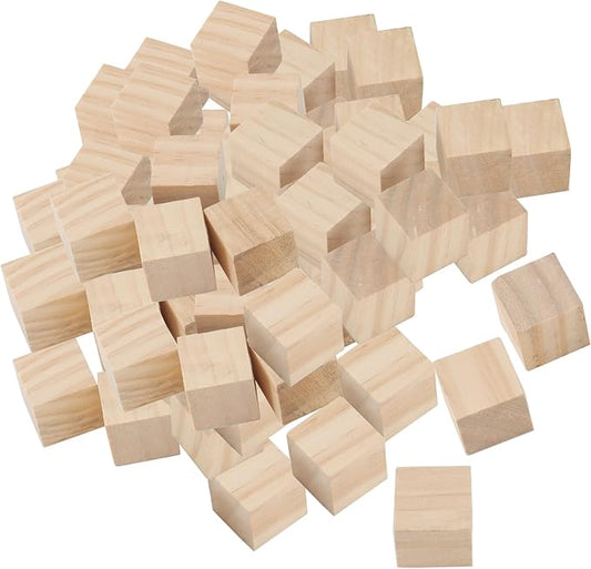 300 PCS 1 Inch Natural Wood Blocks, Unfinished Wood Cubes, Bulk Small Square Wooden Blocks for Crafts and DIY Projects