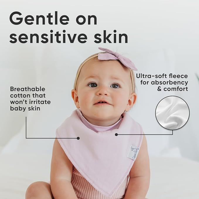 Copper Pearl 4 Pack Soft Cotton Baby Bibs for Drooling and Teething, Absorbent Drool Bibs for Baby Girl and Boy, Adjustable to Fit Newborns to Toddlers, Tons of Styles (Sweetheart)