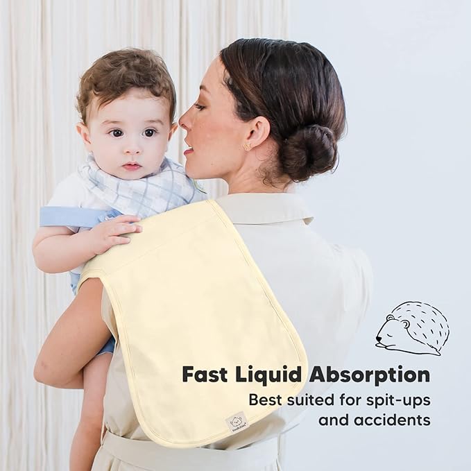 Organic Burp Cloths Baby Boy & Girl - 5-Pack Super Absorbent Cotton Burping Cloths for Babies, Soft & Plush Newborn Spit Up Rags, Infant Towels for Milk Spit Up, Unisex, Large 21" x 10" (Terracotta)