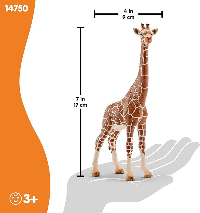 Schleich Wild Life Realistic Female Giraffe Animal Figurine - Authentic Detailed Wild Female Giraffe Toy for Boys and Girls Education Imagination and Play, Highly Durable Gift for Kids Ages 3+