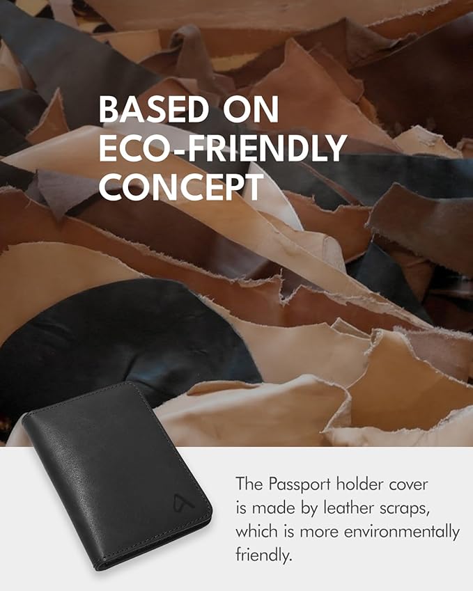 ALLIVE Passport Holder for Travel, Genuine Leather Passport Holder Women Men,Passport Cover Wallet,Travel Must Haves Airport Essentials Travel Gifts Black