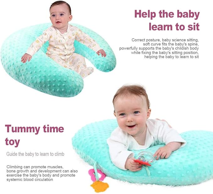 Baby Nursing Pillows for Breastfeeding, Multifunctional Ultra Soft Minky Nursing Pillow for Boys and Girls, Baby Feeding Support Pillow for Newborn, Green