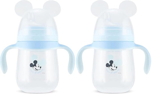 Disney Sippy Cups for Toddlers, Learner Sippy Cups for Kids with Pacifier, BPA-Free Trainer Cup with Handles, Leak-Proof Minnie Mouse and Mickey Mouse Sippy Cups, Perfect Unisex Gift for Children