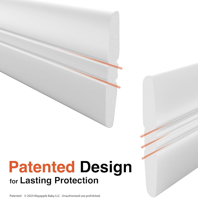 Roving Cove PreFit (Broad) Fireplace Edge Corner Protector (Extra Wide 9ft Edge 2 Corners), Baby Proofing Bumper Guards, Oyster White (Off White), Pre-Taped, for Straight Surfaces - New & Improved