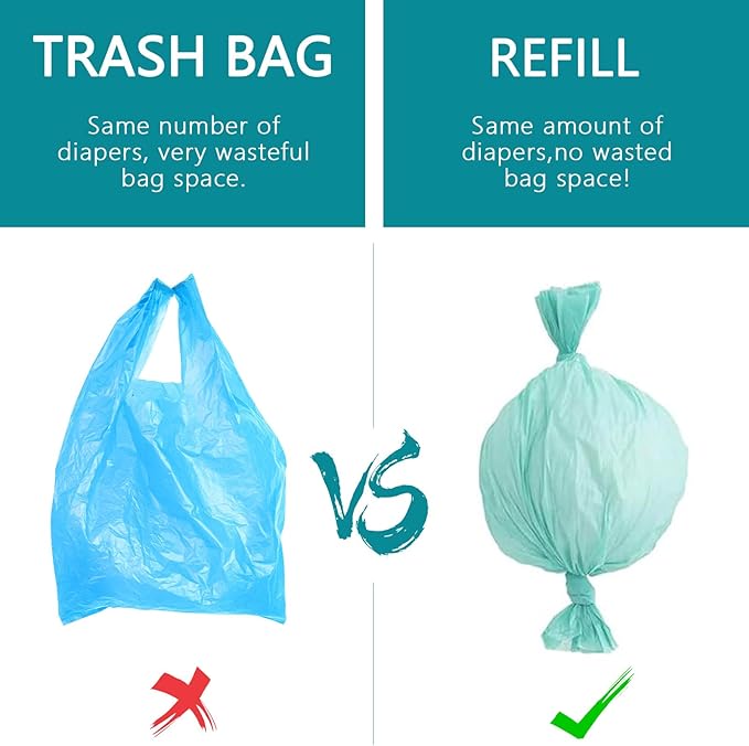 4 Pack Diaper Pail Liner Refills Bags Compatible with Akord 330 Series Adult Diaper System